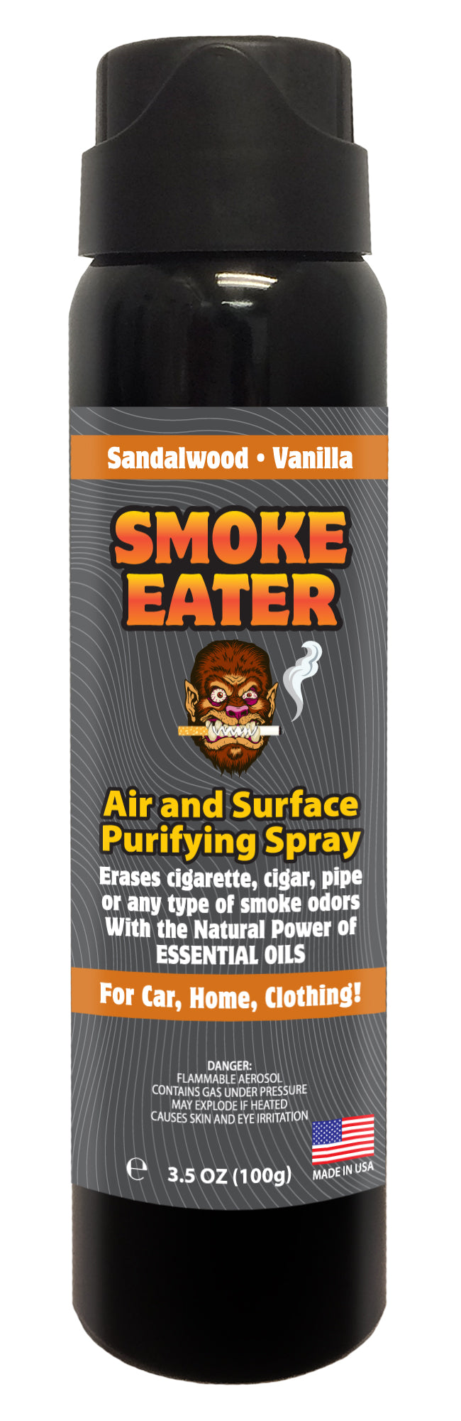 Smoke Eater aerosol odor remover, 3.5 oz. Sandalwood Vanilla