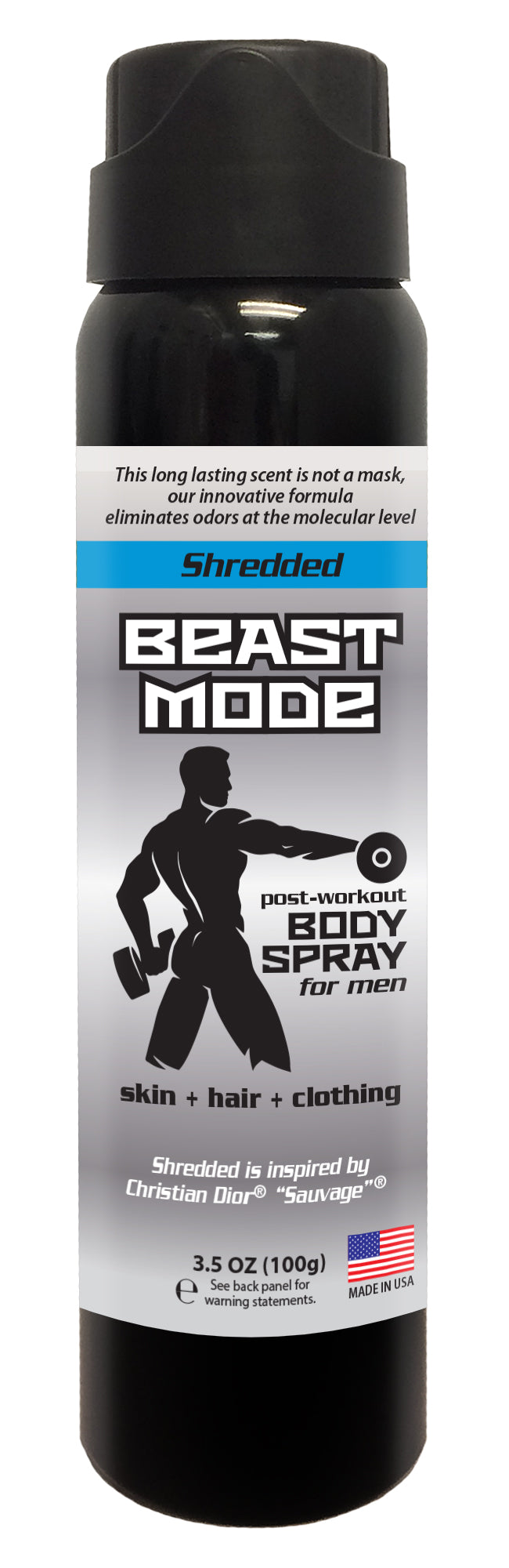 Beast Mode - Men’s Post Workout Body Spray - 3.5 oz (SHREDDED)