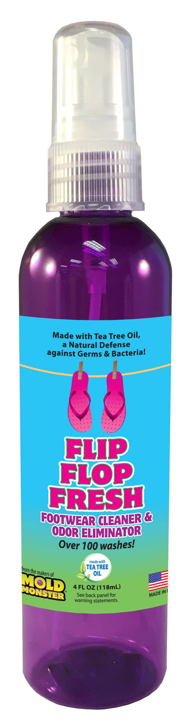 Flip Flop Fresh - Footwear Cleaner and Odor Eliminator, 4 oz. bottle